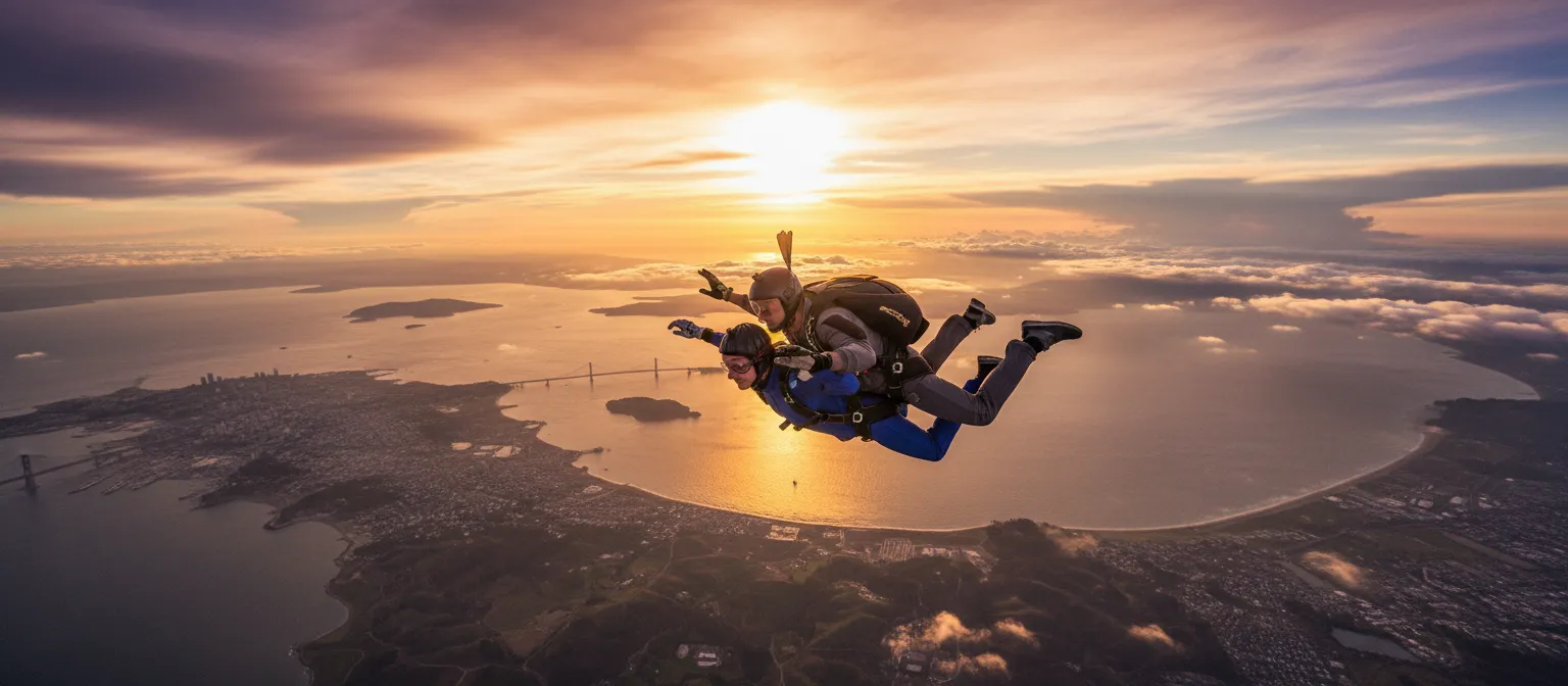 Tandem skydiving adventure for Tracy visitors