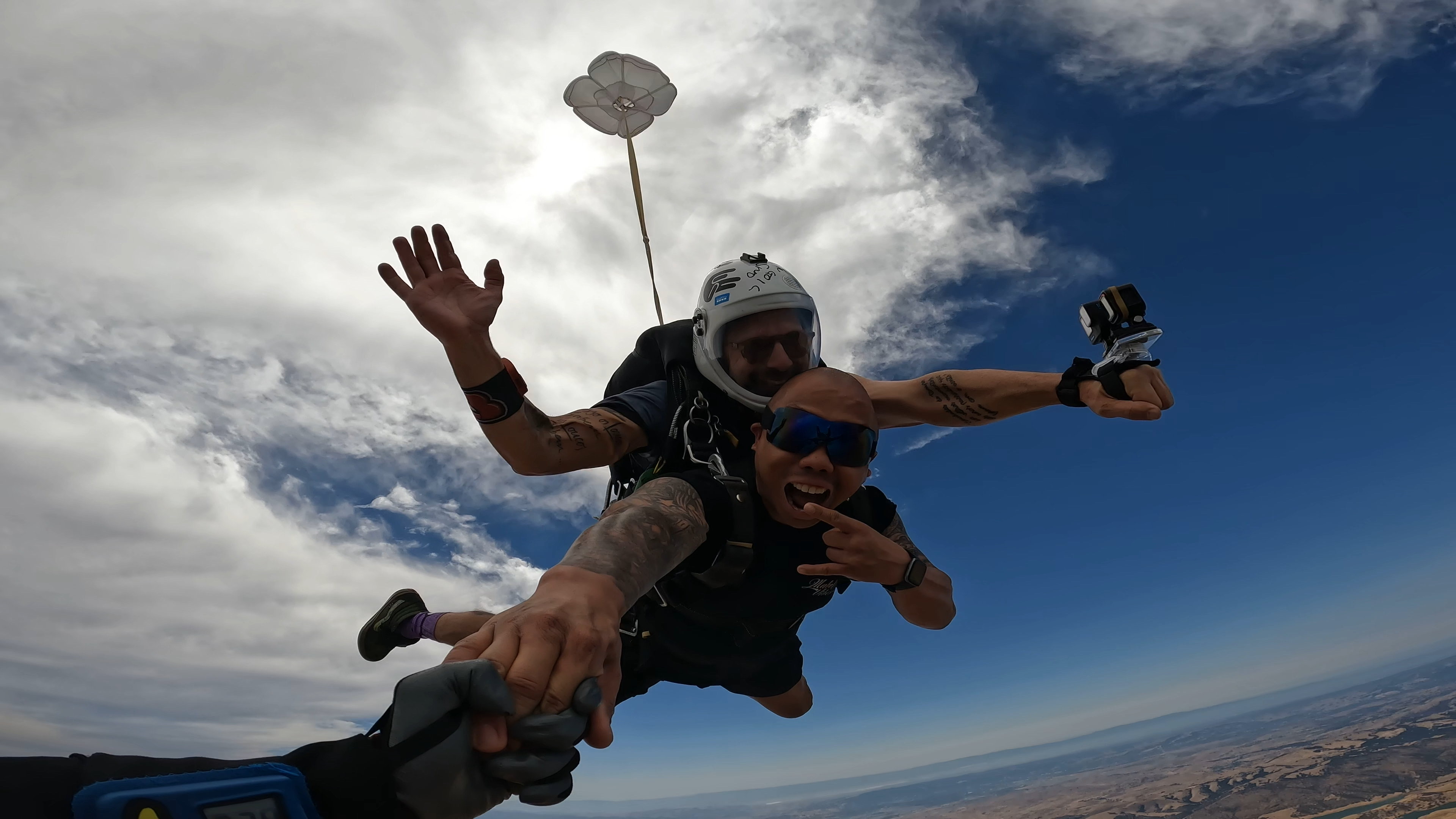 Tandem skydiving near Tracy California at Bay Area Skydiving